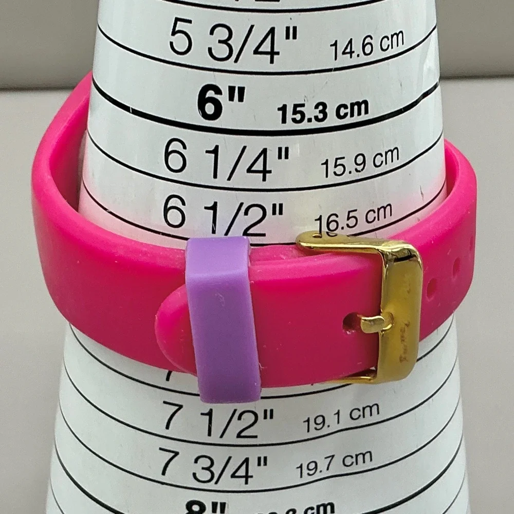 Betsey Johnson Watch Hot Pink Gold Tone Oversized Numbers Quartz NEW BATTERY